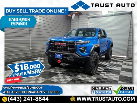 Blue 2024 GMC Canyon AT4X 4WD Crew Cab Pickup Truck w/AEV Edition for sale in Sykesville, MD