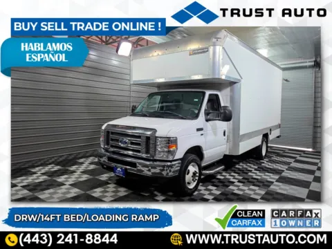White 2019 Ford E-Series E-350 Cutaway 158''WB Dually 14FT Box Commercial/Utility/Service Truck for sale in Sykesville, MD