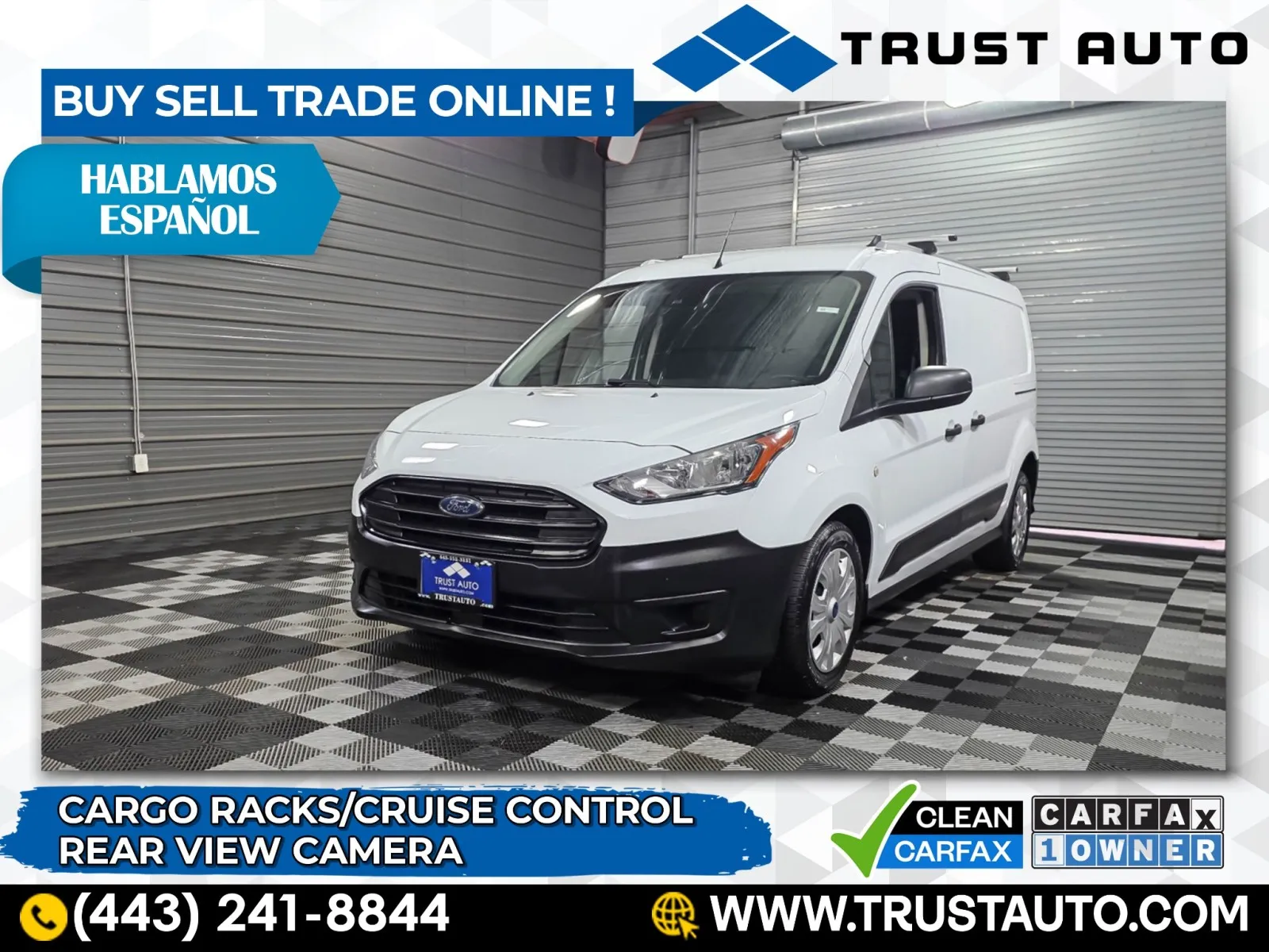 White 2022 Ford Transit Connect Cargo XL LWB Minivan/Van for sale in Sykesville, MD