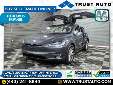 Blue 2020 Tesla Model X Long Range AWD Electric Luxury SUV for sale in Sykesville, MD
