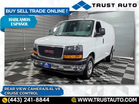 White 2021 GMC Savana 2500 Cargo 135''WB 6.6L V8 Minivan/Van for sale in Sykesville, MD