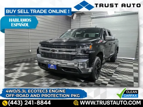 Black 2021 Chevrolet Silverado 1500 LT 4WD Crew Cab 5.3L Ecotec3 Pickup Truck for sale in Sykesville, MD