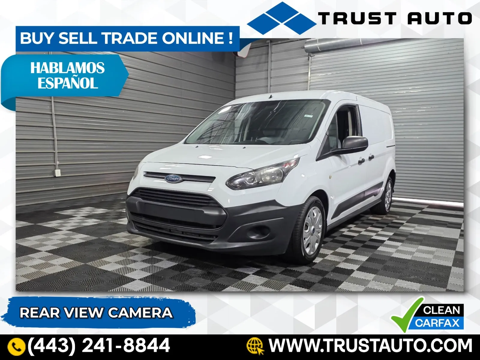 White 2018 Ford Transit Connect Cargo XL LWB Minivan/Van for sale in Sykesville, MD