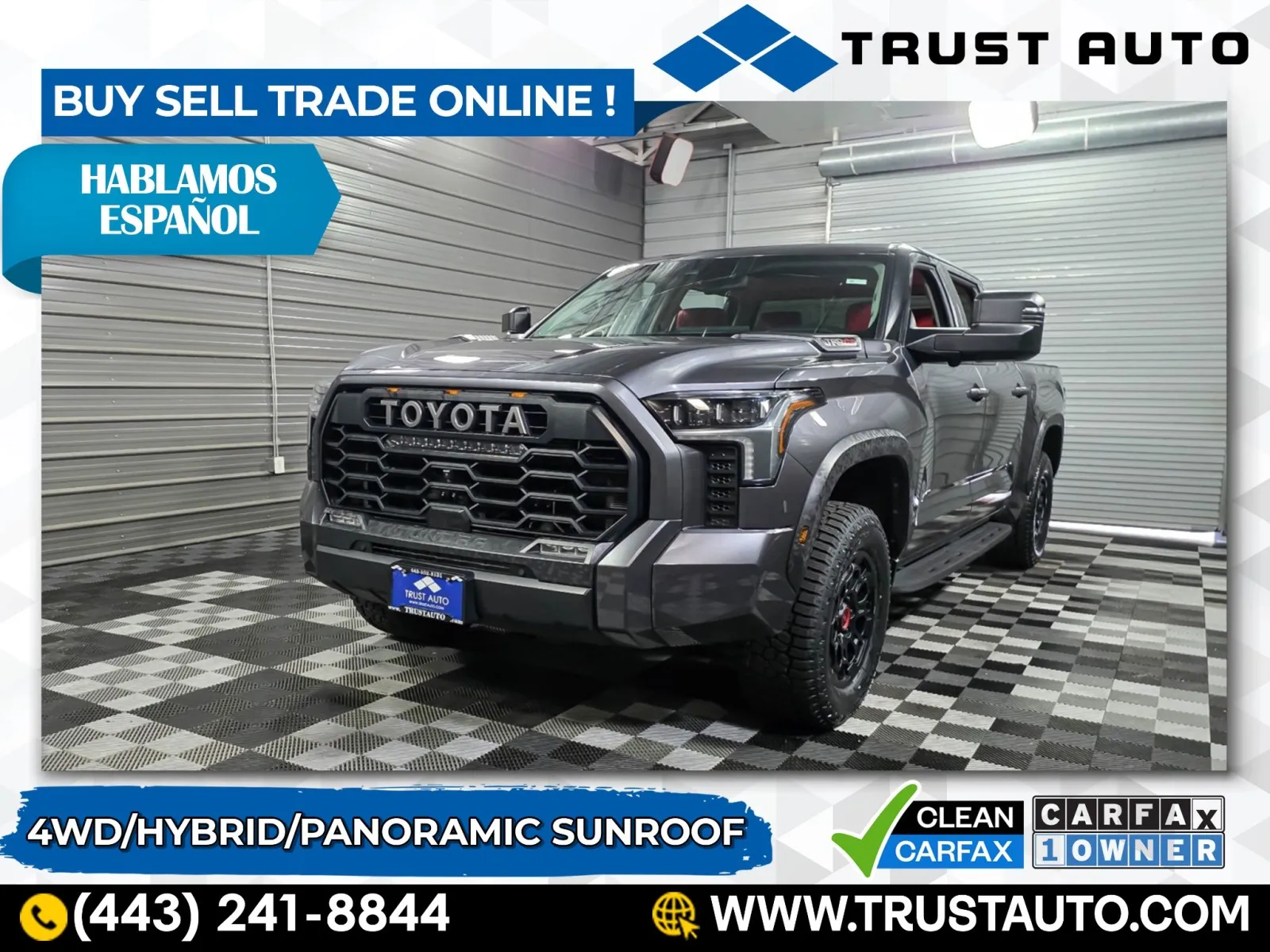 Gray 2023 Toyota Tundra TRD Pro 4WD CrewMax Hybrid Pickup Truck for sale in Sykesville, MD