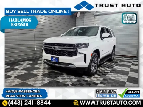 White 2021 Chevrolet Tahoe LS 4WD 8-Passenger SUV for sale in Sykesville, MD
