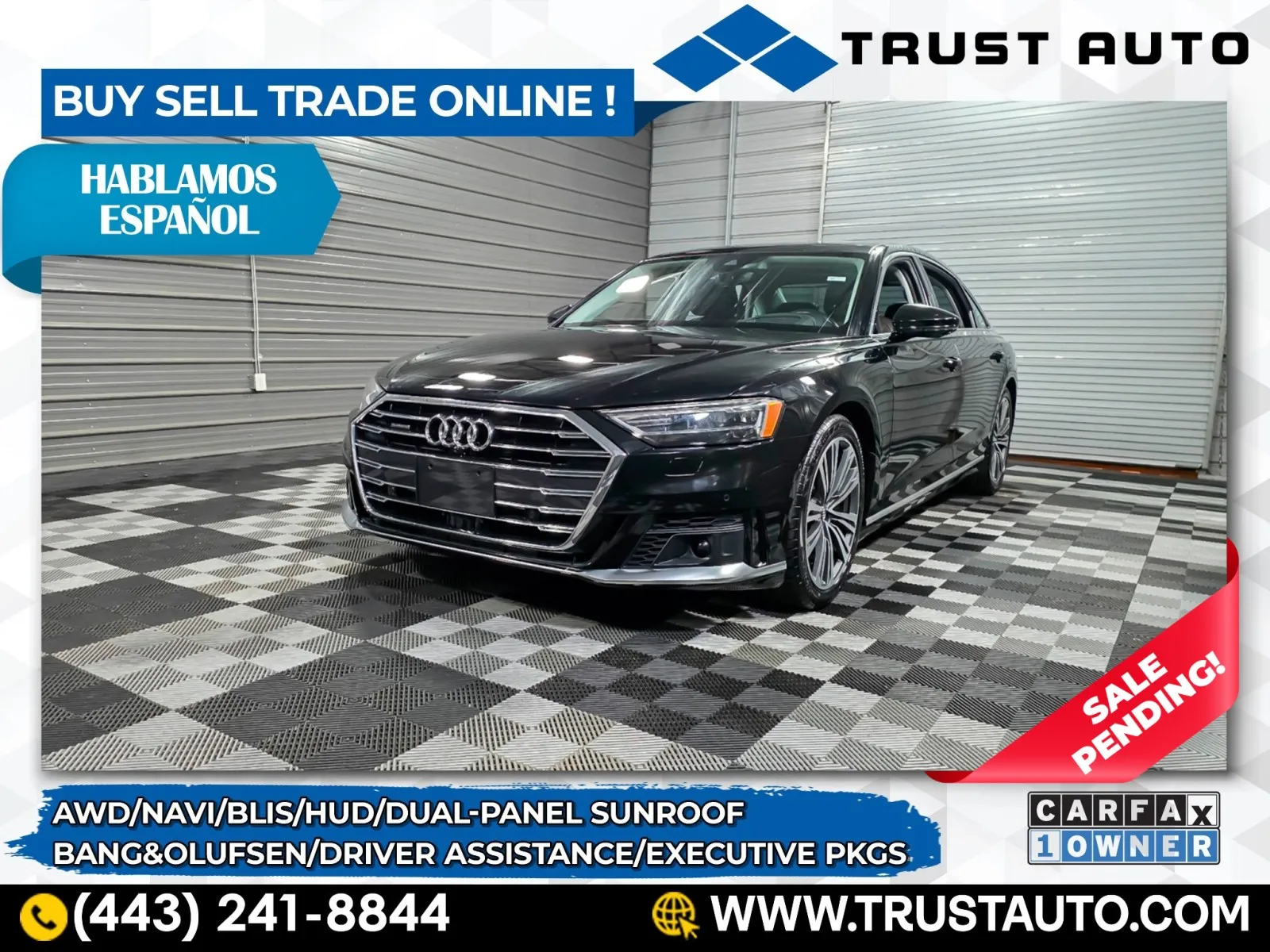 2020 Audi A8 L 60 TFSI Quattro AWD Luxury Sedan w/Driver Assistance/Executive P for sale in Sykesville, MD
