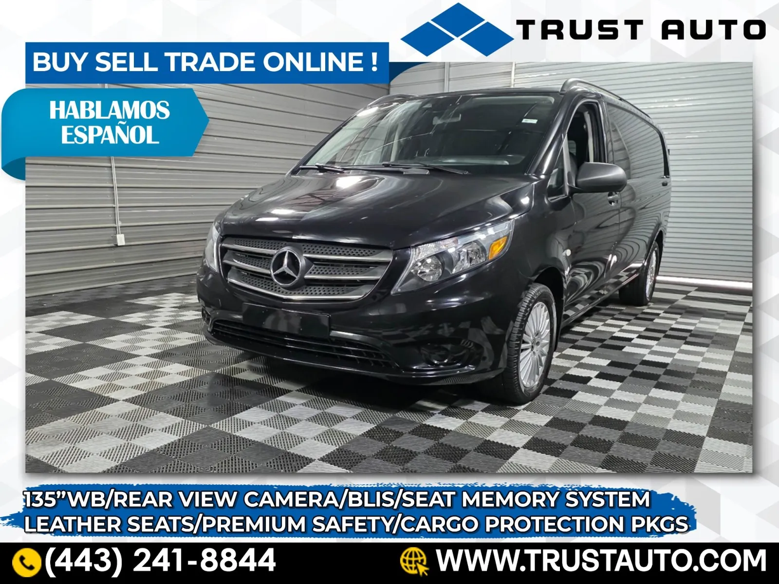 Black 2020 Mercedes-Benz Metris Cargo 135''WB Minivan/Van w/Premium Safety Pkg for sale in Sykesville, MD