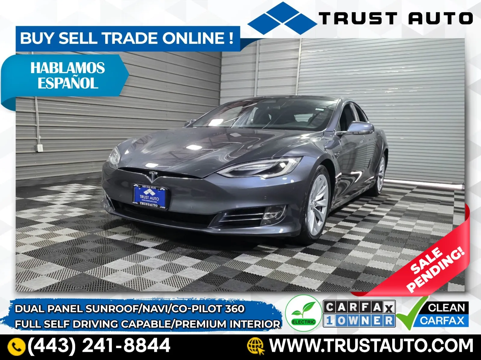 2017 Tesla Model S 100D AWD Electric Sedan for sale in Sykesville, MD