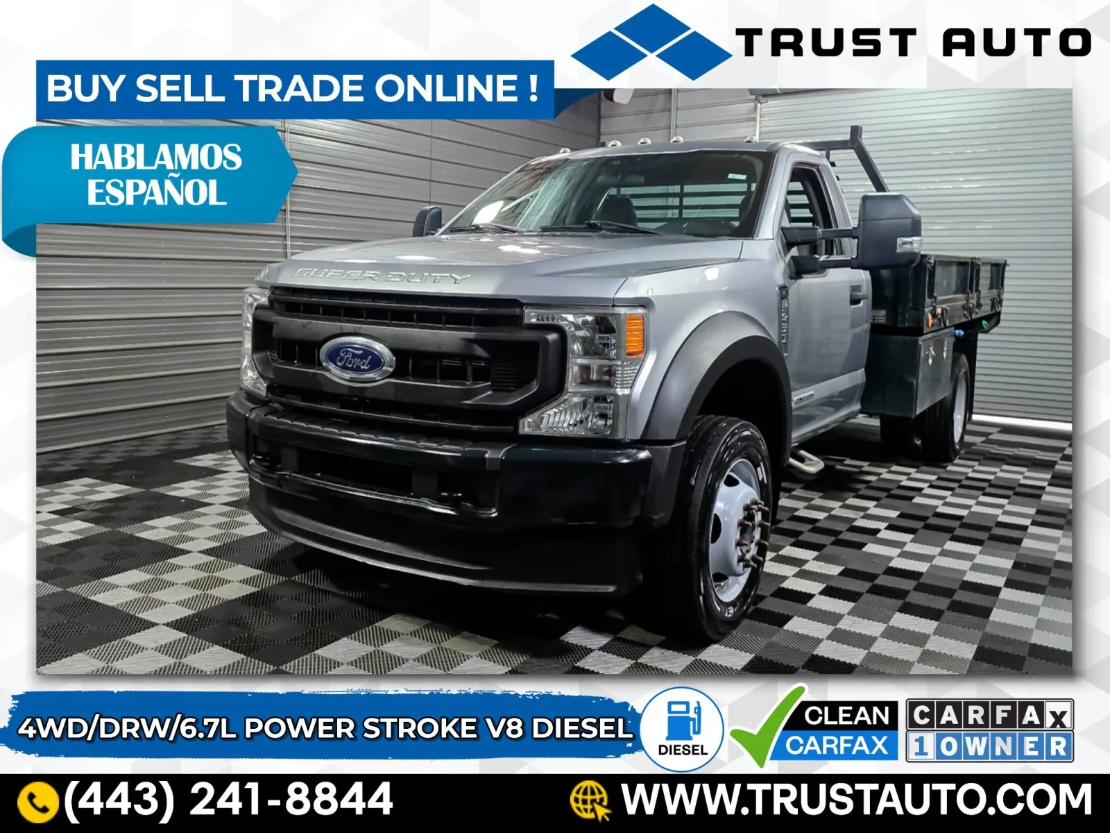 Silver 2020 Ford F-450 Super Duty Chassis XL Regular Cab DRW 4WD for sale in Sykesville, MD