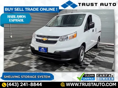 White 2017 Chevrolet City Express LS 115''WB Low Roof Cargo Minivan/Van w/Shelving Storage System for sale in Sykesville, MD