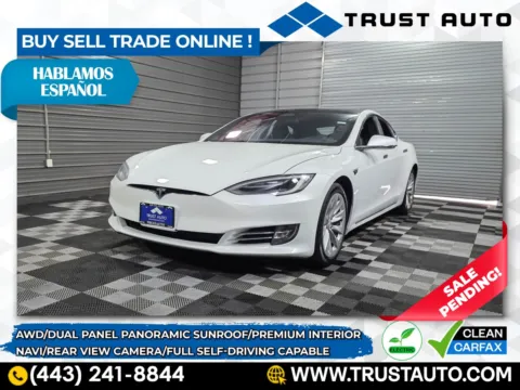 White 2017 Tesla Model S 100D AWD Electric Sedan for sale in Sykesville, MD