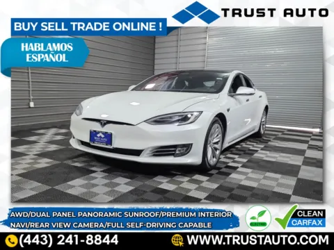 White 2017 Tesla Model S 100D AWD Electric Sedan for sale in Sykesville, MD