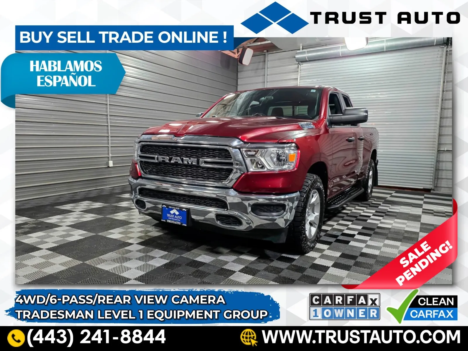 2024 Ram 1500 Tradesman 4WD Quad Cab Pickup Truck w/Level 1 Equipment Group for sale in Sykesville, MD