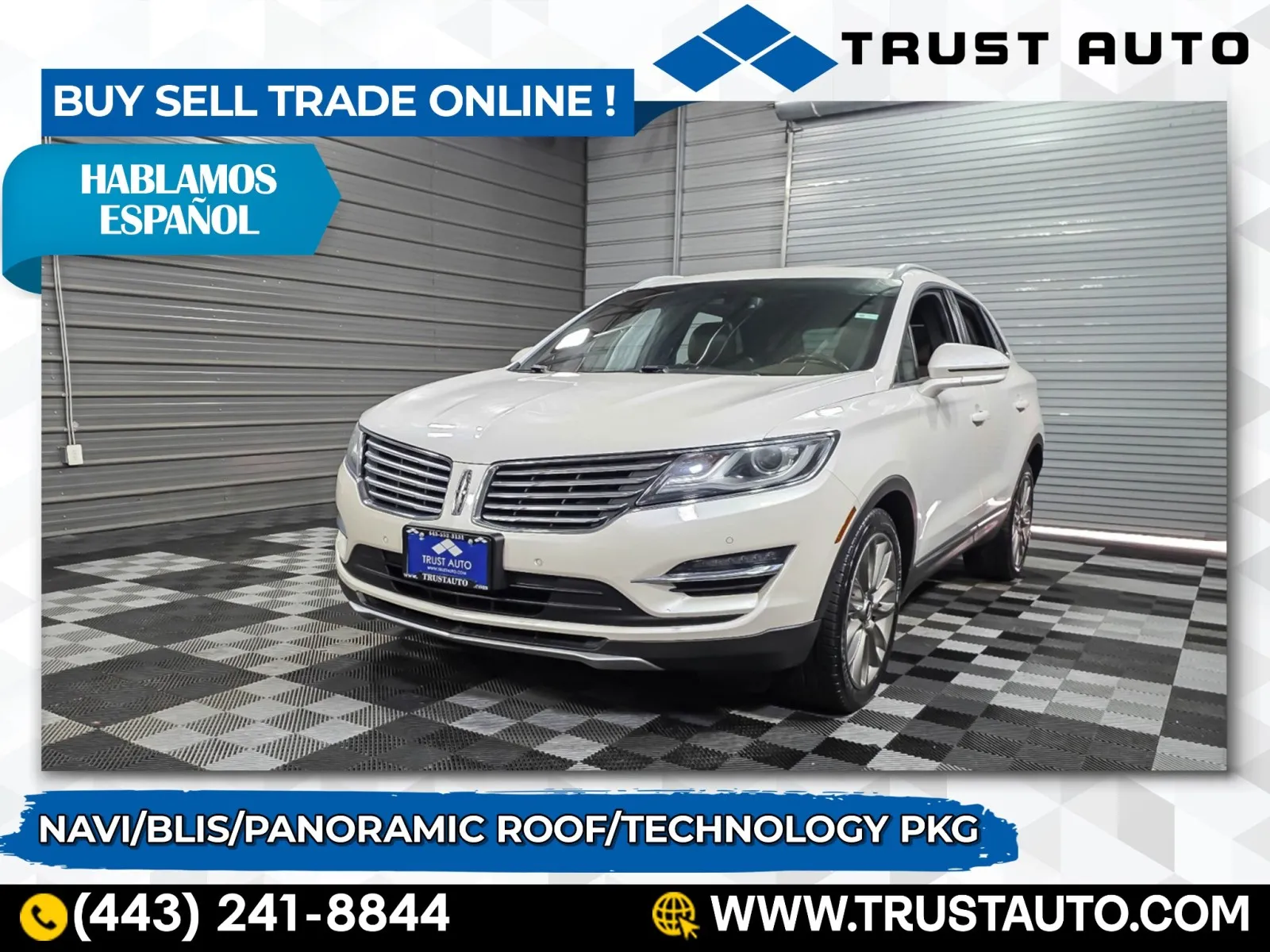 White 2017 Lincoln MKC Reserve SUV w/Technology Pkg for sale in Sykesville, MD