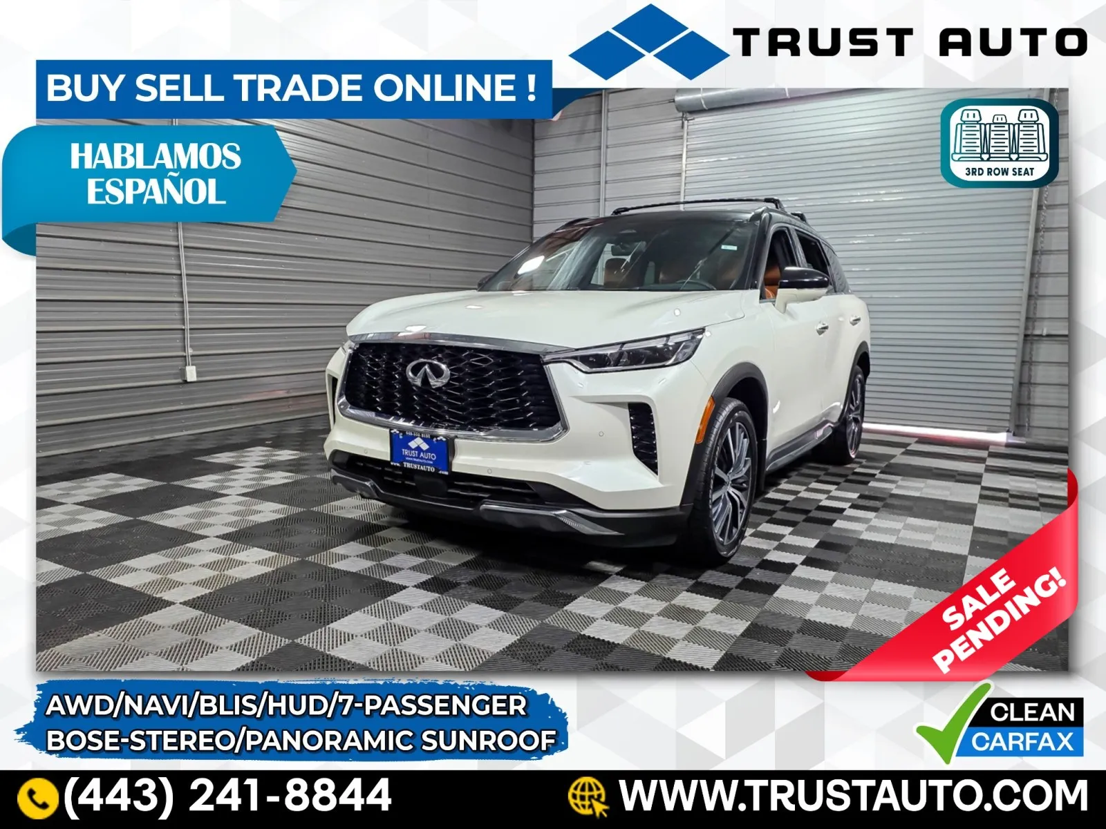 2022 INFINITI QX60 AUTOGRAPH AWD Luxury 7-Passenger SUV for sale in Sykesville, MD