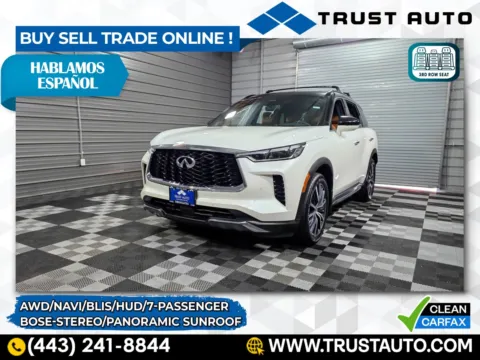 Black 2022 INFINITI QX60 AUTOGRAPH AWD Luxury 7-Passenger SUV for sale in Sykesville, MD