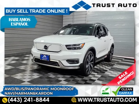 White 2021 Volvo XC40 AWD Electric Luxury SUV for sale in Sykesville, MD