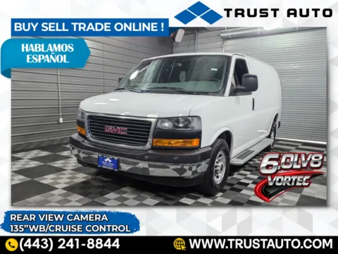 White 2019 GMC Savana 2500 Cargo 135''WB 6.0L V8 Vortec Minivan/Van for sale in Sykesville, MD