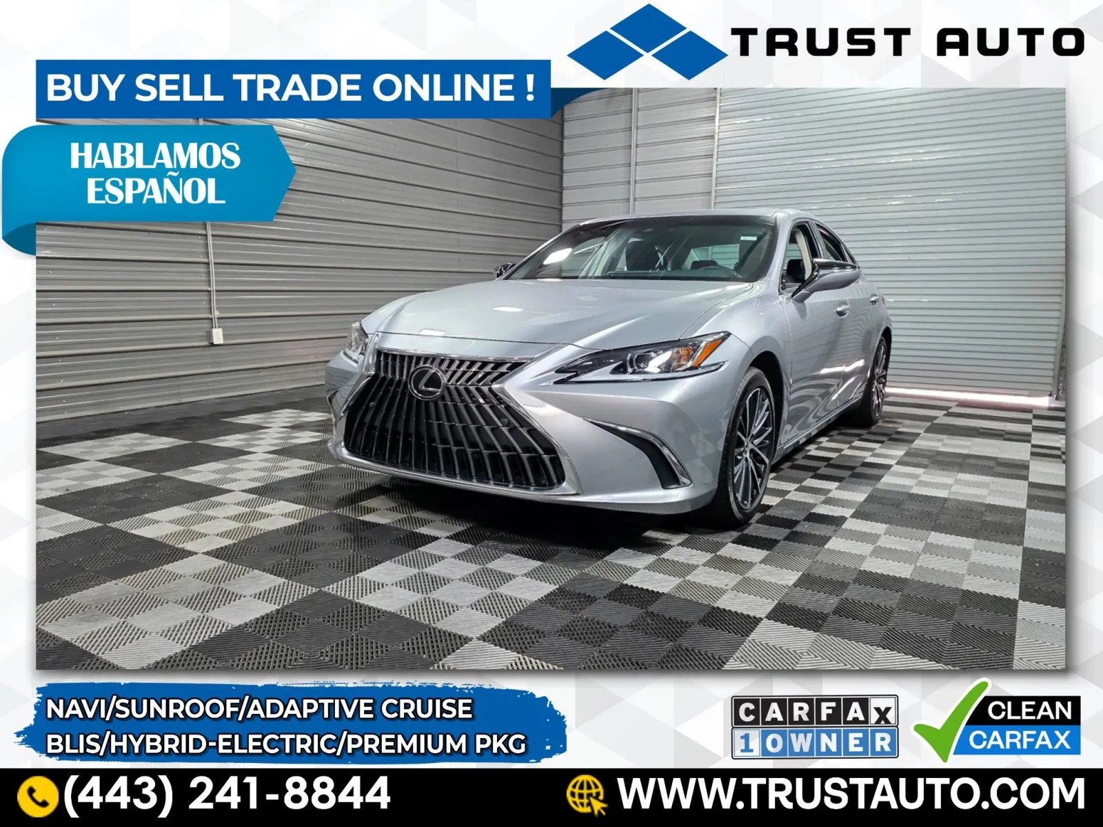 Silver 2024 Lexus ES 300h Luxury Hybrid-Electric Sedan for sale in Sykesville, MD