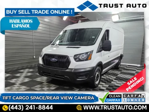 White 2023 Ford Transit T-250 Cargo 148''WB Medium Roof 11FT Minivan/Van for sale in Sykesville, MD