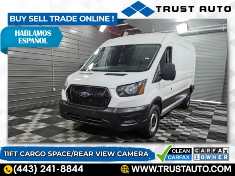 White 2023 Ford Transit T-250 Cargo 148''WB Medium Roof 11FT Minivan/Van for sale in Sykesville, MD