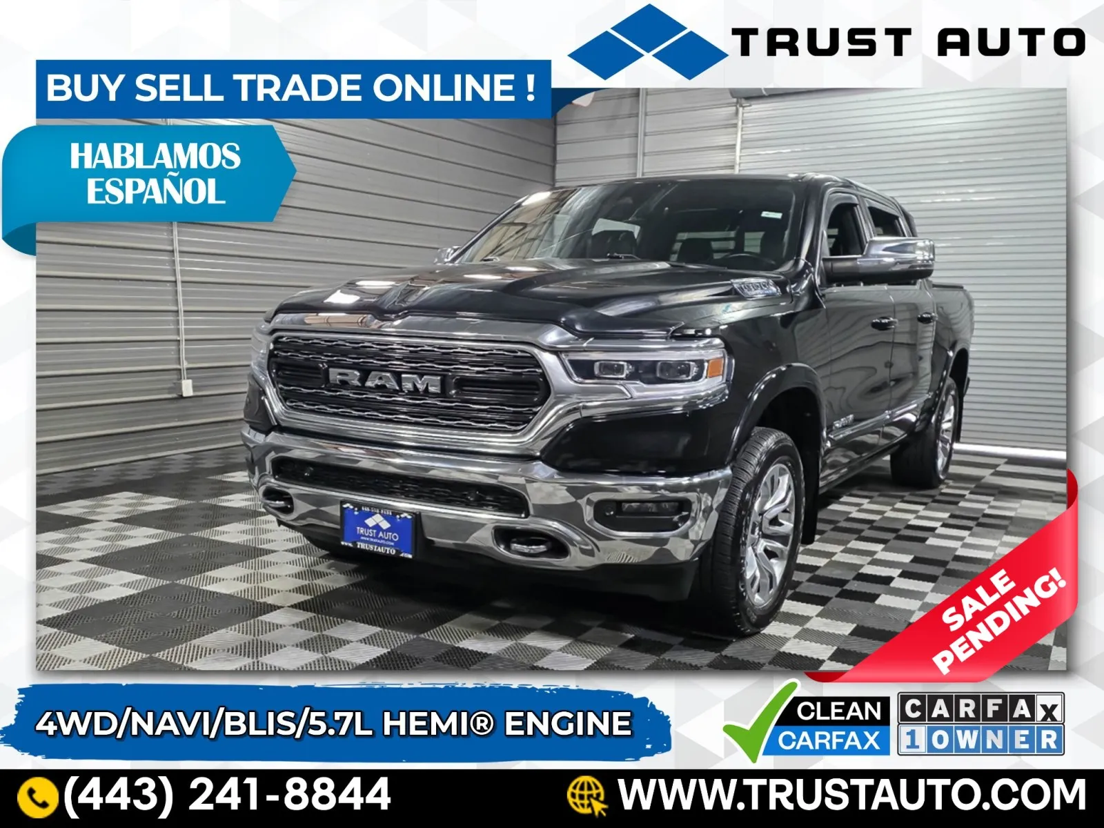 2023 Ram 1500 Limited 4WD Crew Cab HEMI Pickup Truck for sale in Sykesville, MD