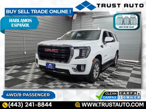 White 2022 GMC Yukon SLE 4WD 8-Passenger Luxury SUV for sale in Sykesville, MD