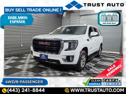 White 2022 GMC Yukon SLE 4WD 8-Passenger Luxury SUV for sale in Sykesville, MD