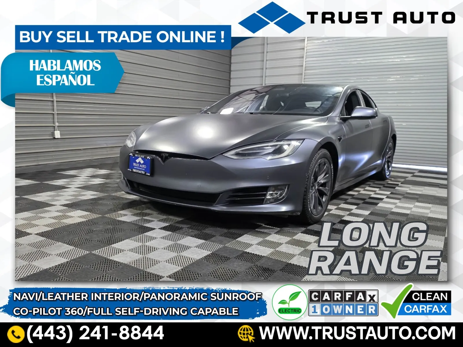 Silver 2019 Tesla Model S Long Range AWD Electric Luxury Hatchback for sale in Sykesville, MD