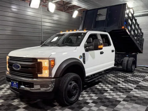 White 2019 Ford F-450 Super Duty Chassis XL 203''WB Crew Cab DRW 4WD 12FT Dump Bed Truck for sale in Sykesville, MD