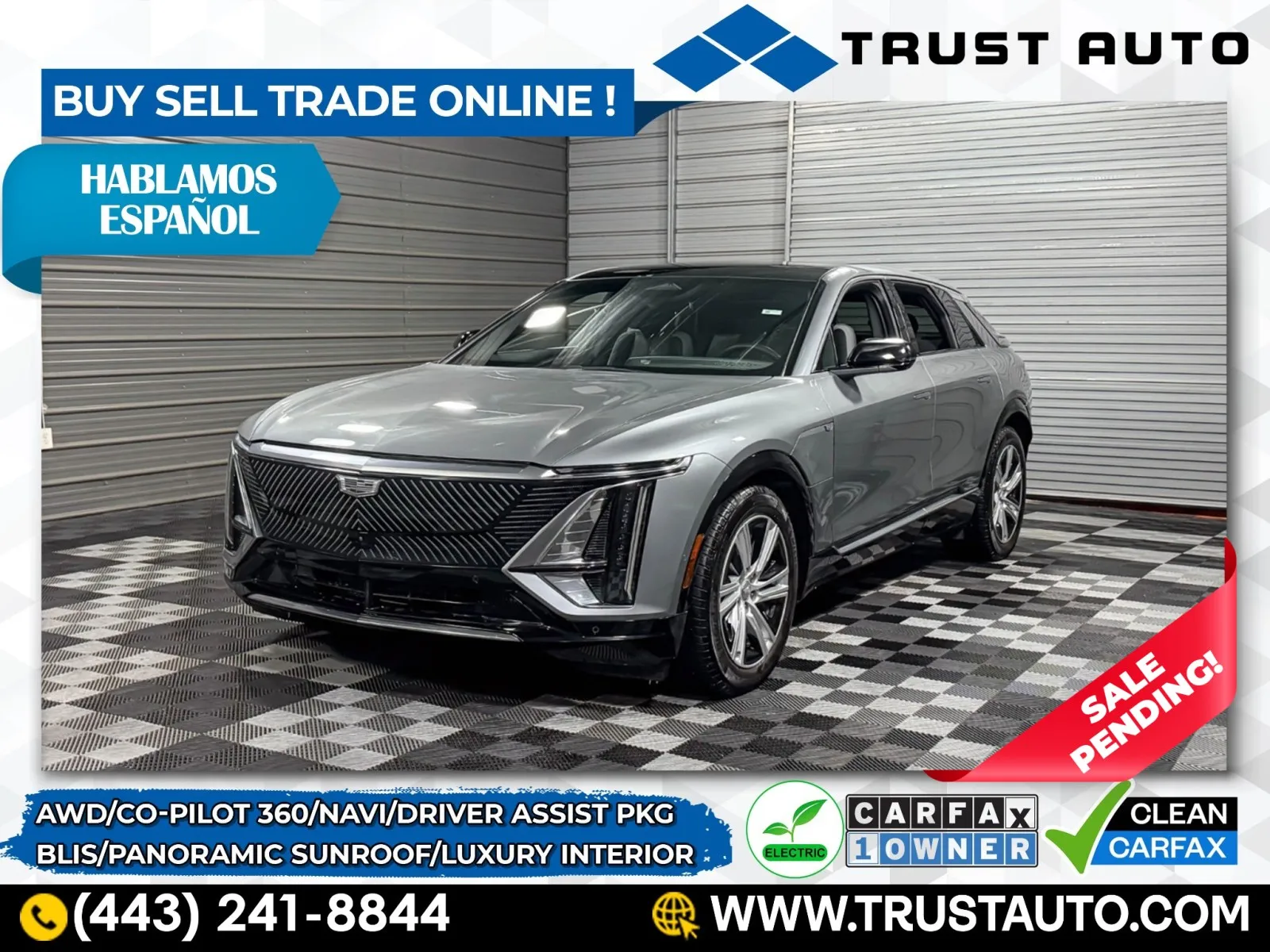 2024 Cadillac LYRIQ Tech AWD Electric Luxury SUV w/Driver Assist Pkg for sale in Sykesville, MD
