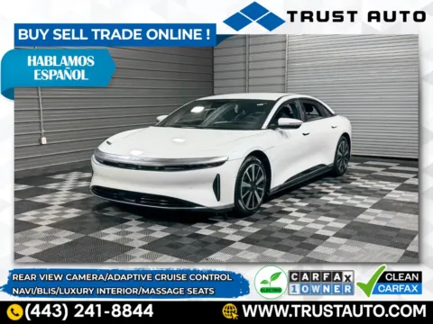 White 2024 Lucid Air Pure Electric Luxury Sedan for sale in Sykesville, MD