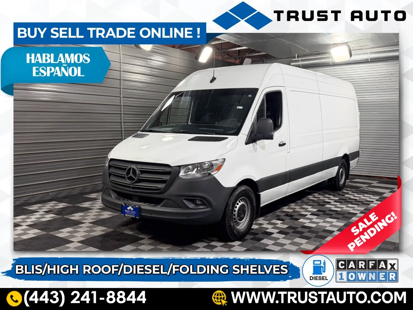 2022 Mercedes-Benz Sprinter 2500 Cargo High Roof Diesel Minivan/Van for sale in Sykesville, MD