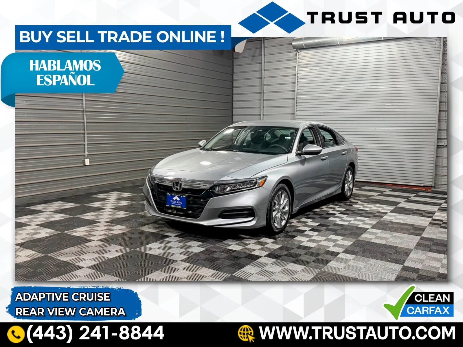 Silver 2018 Honda Accord LX 1.5T 4-Door Sedan for sale in Sykesville, MD