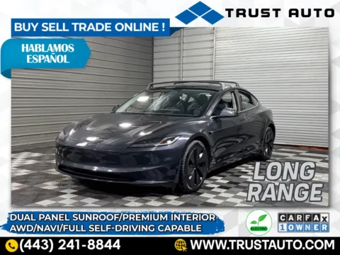 Gray 2024 Tesla Model 3 Long Range AWD Electric Luxury Sedan for sale in Sykesville, MD