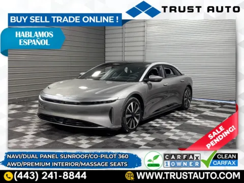 Gray 2024 Lucid Air Touring AWD Electric Luxury Sedan for sale in Sykesville, MD