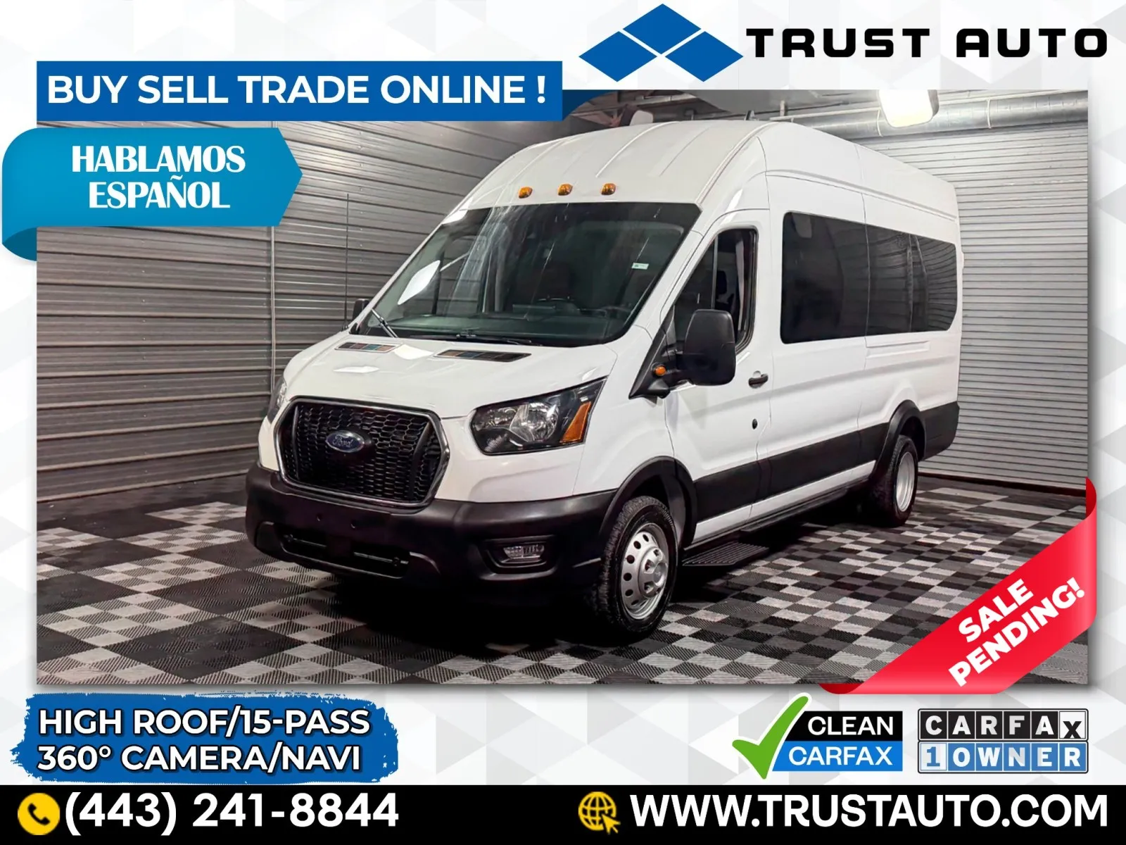 2024 Ford Transit T-350 15-Passenger DRW XL 148''WB High Roof Dually Extended Minivan/Van for sale in Sykesville, MD