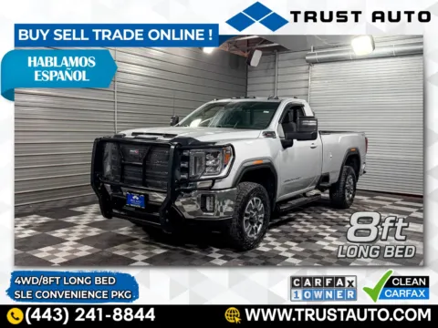 Silver 2022 GMC Sierra 2500HD SLE 4WD Regular Cab 8FT Long Bed Pickup Truck w/Convenience Pkg for sale in Sykesville, MD
