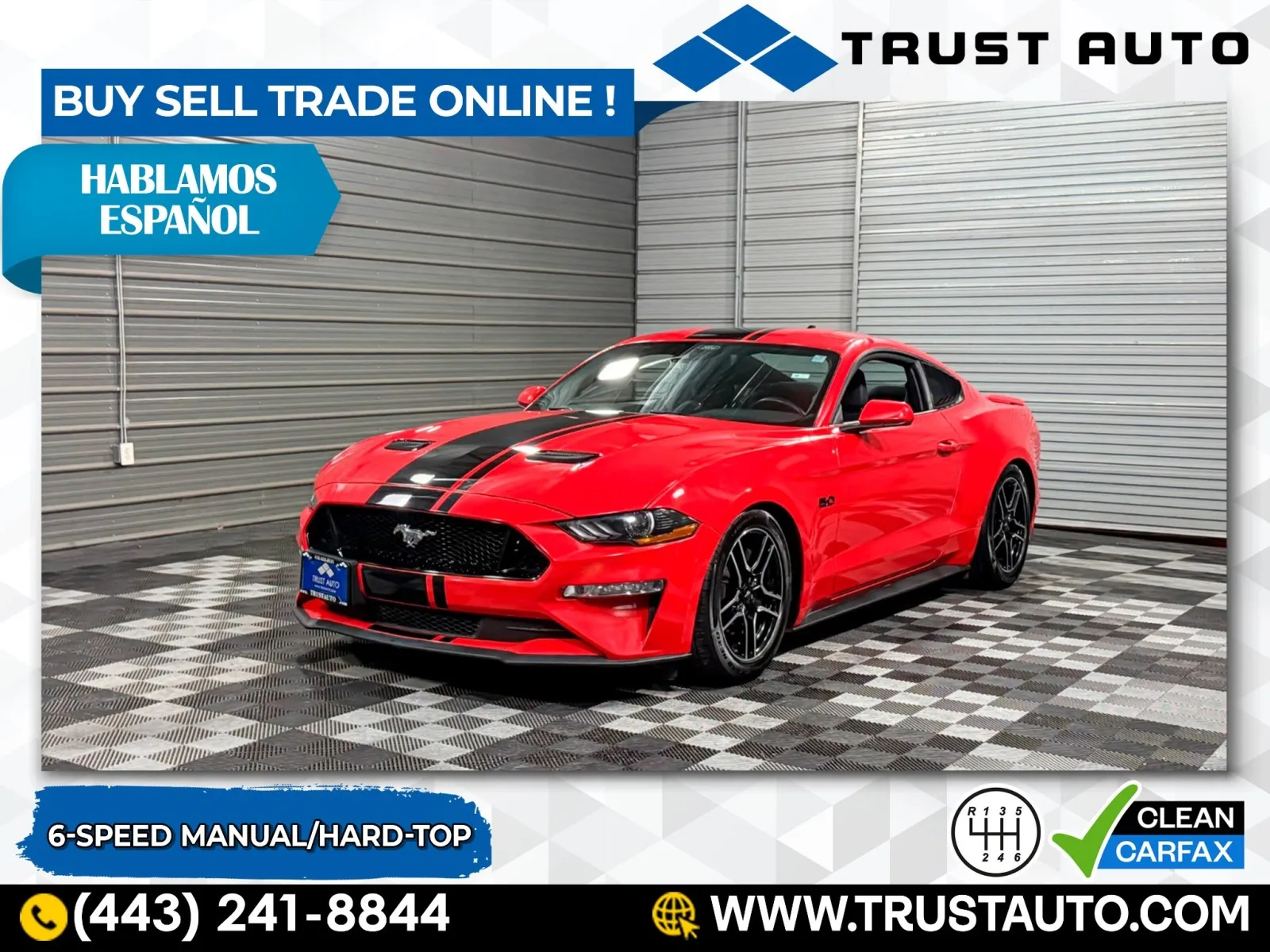 Red 2022 Ford Mustang GT Hard-Top 5.0L V8 6-Speed Manual Sport Coupe for sale in Sykesville, MD