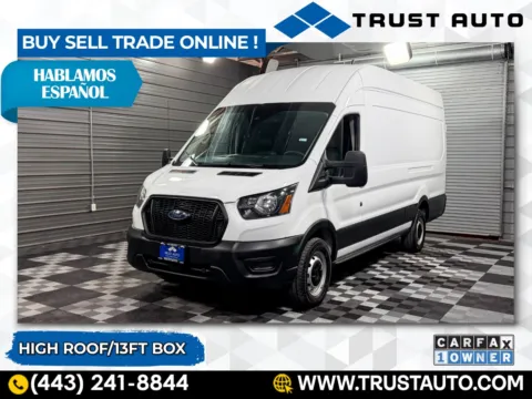 White 2023 Ford Transit T-350 Cargo 148''WB High Roof Extended Minivan/Van for sale in Sykesville, MD