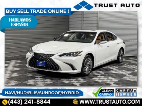White 2023 Lexus ES 300h Luxury Hybrid Sedan for sale in Sykesville, MD