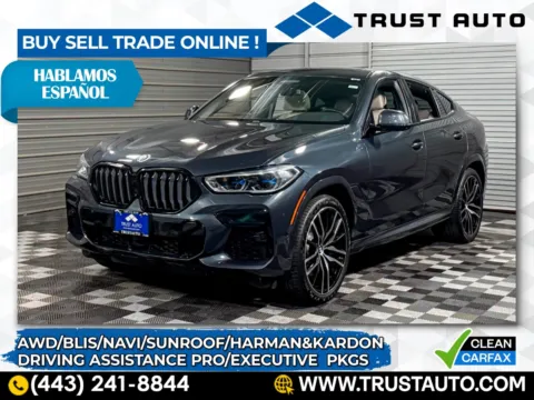 Gray 2022 BMW X6 M50i AWD Luxury SUV w/Executive Pkg for sale in Sykesville, MD