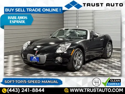 Black 2006 Pontiac Solstice Roadster 5-Speed Manual Soft-Top Coupe for sale in Sykesville, MD