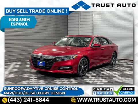 Red 2020 Honda Accord Hybrid Touring Sedan for sale in Sykesville, MD