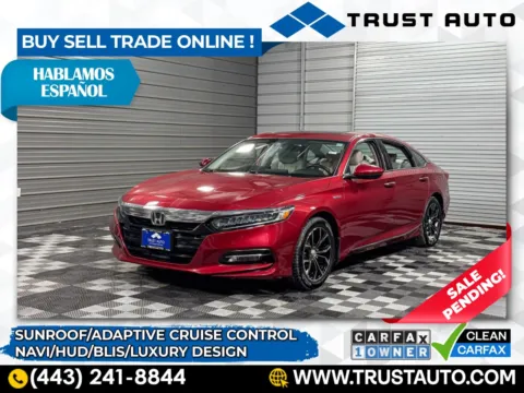 Red 2020 Honda Accord Hybrid Touring Sedan for sale in Sykesville, MD