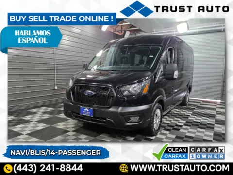 Black 2023 Ford Transit T-350 14-Passenger XL 148''WB Medium Roof Minivan/Van for sale in Sykesville, MD