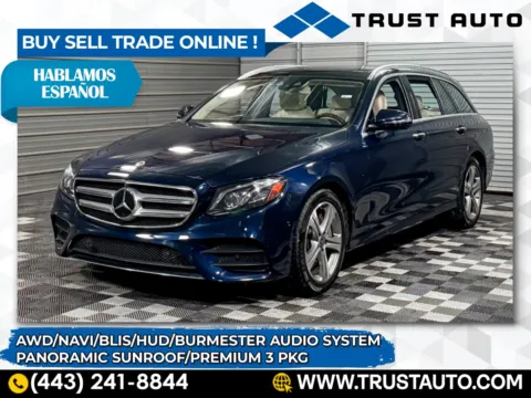 Blue 2018 Mercedes-Benz E-Class E 400 4MATIC AWD Luxury Wagon w/Premium 3 Pkg for sale in Sykesville, MD