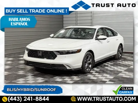 White 2023 Honda Accord Hybrid EX-L Sedan for sale in Sykesville, MD