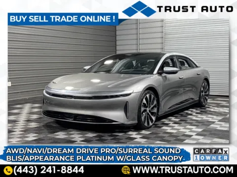 Silver 2023 Lucid Air Grand Touring AWD Electric Sedan for sale in Sykesville, MD