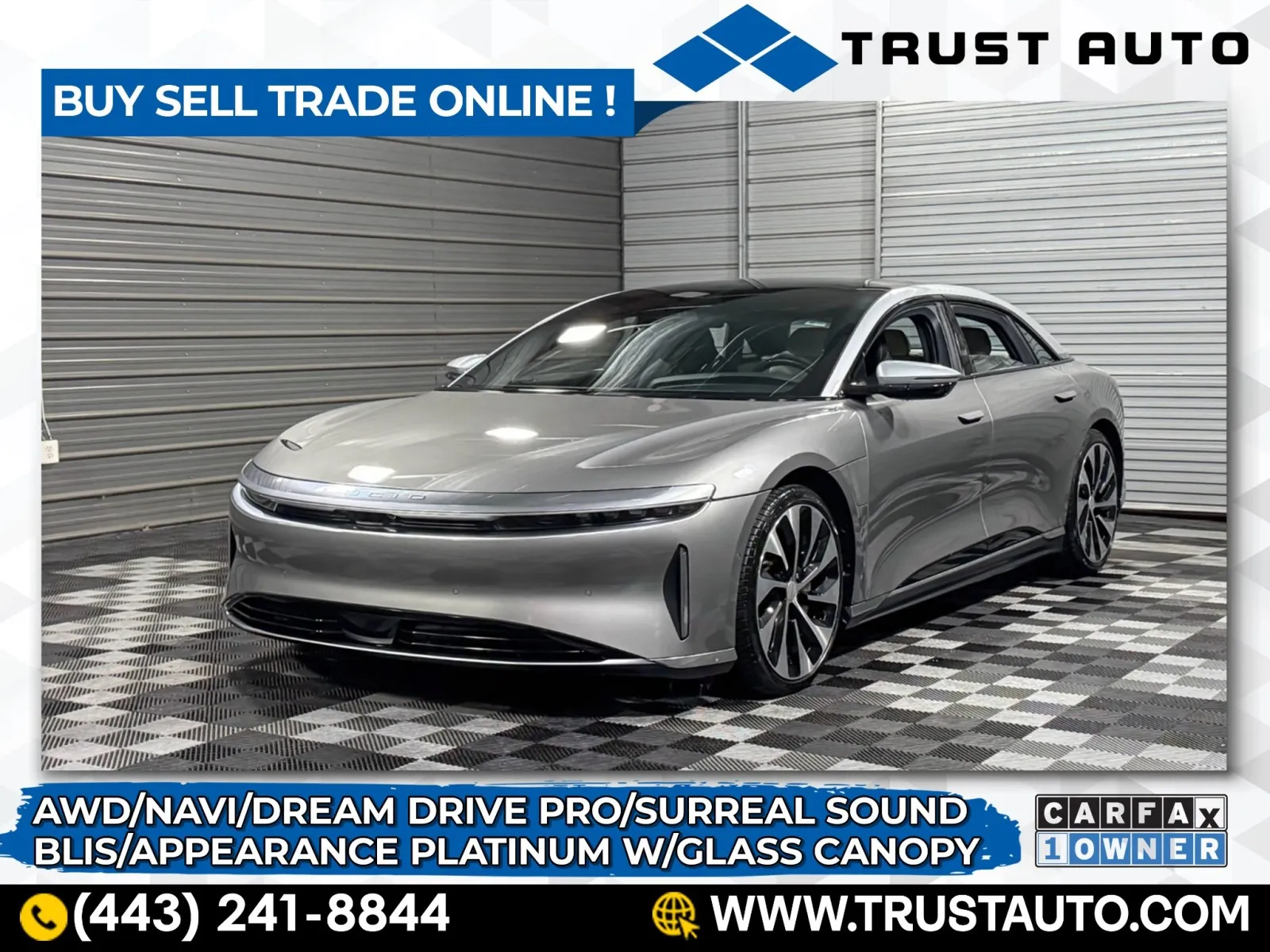 2023 Lucid Air Grand Touring AWD Electric Sedan for sale in Sykesville, MD